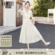 絲柏舍甜美V領連衣裙2025夏裝新款女裝收腰A字優(yōu)雅大擺仙女裙