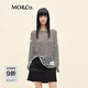 MO&Co.【active系列】針織衫2025秋新品醋酸混紡黑白條紋寬松MBE3SWT002 白黑條色 L /170