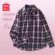 名創(chuàng)優(yōu)品（MINISO）長袖襯衫女慵懶風(fēng)寬松落肩休閑秋季chic復(fù)古格紋襯衣潮流翻領(lǐng)外套 粉黑格 L /165(體重115-130斤)