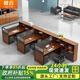 歐音（OUYIN）家具員工辦公桌辦公室卡座工位財務(wù)桌子辦公桌椅屏風(fēng)隔斷電腦桌 F型三人位【帶柜不帶椅】