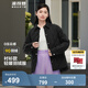波司登（BOSIDENG）【反季】輕薄羽絨服女短款90絨襯衫領(lǐng)商務(wù)寬松顯瘦休閑保暖外套 黑色8056 L 170/92A