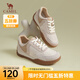 駱駝（CAMEL） 面包鞋女2025新款百搭增高小白鞋厚底板鞋運動休閑鞋德訓(xùn)鞋 L25S577055 米杏 38