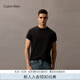 Calvin KleinJeans【七夕禮物】25春夏男士休閑刺繡ck純棉針織短袖T恤40HM265 UB1-太空黑 S