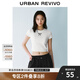 UR2025春季新款女裝拼接蕾絲蝴蝶結修身短袖T恤UYY450033 本白 (修身款) L