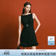 范思藍(lán)恩ECHO輕奢系列醋酸花瓣釘珠連衣裙2025夏新款小白裙2004 黑色 M
