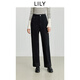 LILY2025冬新款復古簡(jiǎn)約經(jīng)典彈力休閑通勤百搭黑色直筒褲女牛仔褲 510黑 XL