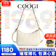 COOGI包包女款2025新款品牌輕奢侈女包斜挎包情人節生日禮物送女友老婆 米白色WHITE【精美禮盒+禮袋】
