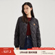 茵曼【90鴨絨輕薄羽絨服】2024冬季時(shí)尚菱格棒球服立領(lǐng)短外套女 黑色 M