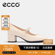 愛步（ECCO）夏季時(shí)尚優(yōu)雅風(fēng)瑪麗珍粗跟高跟鞋 型塑290963 石灰色37