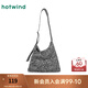 熱風(fēng)（Hotwind）秋季新款女士豹紋帥氣時(shí)尚單肩包歐美復(fù)古磁扣小方包 19黑白 F