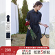 梵希蔓深藍(lán)色翻領(lǐng)牛仔連衣裙女2025春季新款系帶收腰顯瘦通勤長(zhǎng)裙 A0361 深藍(lán)色 XL