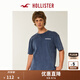 HOLLISTER【焦邁奇同款】25夏新款LOGO棉質(zhì)T恤男裝女裝KI323-5368 海軍藍 XL (180/116A)