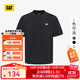 CAT卡特25新品男士戶(hù)外經(jīng)典款雙色厚版發(fā)泡印花短袖T恤 黑色 2XL