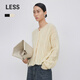 LESS2023年秋新款圓領(lǐng)長(cháng)袖短款開(kāi)襟毛衫2N9310820 748/淺豆黃1 M