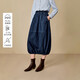 茵曼輕薄水洗牛仔半身裙2025冬女裝新款休閑顯瘦A字裙子 牛仔藍 S