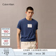 Calvin KleinJeans25春夏男士簡(jiǎn)約ck鏤空字母膠印純棉針織短袖T恤4RB842G