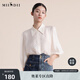 謎底襯衫女2022夏季新款高端舒適質(zhì)感銅氨絲釘珠上衣女222GC0584 卡其花 M
