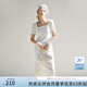 范思藍恩法式方領(lǐng)氣質(zhì)小白裙女夏季2024新款禮服連衣裙24FS12041 白色 S