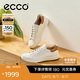 愛(ài)步（ECCO） 25年夏季新款牛皮系帶休閑板鞋 柔酷7號(hào)男鞋470824 白色/棕色42