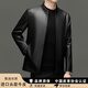 富鋌真皮皮衣男頭層小牛皮立領(lǐng)夾克2025春秋新款男士商務(wù)休閑短款外套 黑色 XL 50建議【115-130斤】
