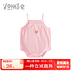 凡獵嬰兒夏裝包屁衣新生兒衣服女寶寶吊帶連體衣滿月百天哈衣夏季 粉色 80cm