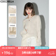 COCOBELLA預售松弛感鏤空提花微透視針織衫女不規(guī)則下擺疊穿罩衫MZ0009 米白 M