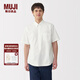 無印良品（MUJI）男式 棉水洗牛津紐扣領(lǐng) 套頭短袖襯衫男士襯衣25年夏季上衣 白色 L （175/100A）