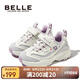 百麗（BeLLE）童鞋兒童運(yùn)動(dòng)鞋春秋女童跑步鞋老爹鞋時(shí)尚休閑鞋 米紫色34