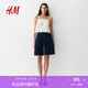 H&M女裝牛仔褲2025年夏新款百慕大美式風(fēng)五分牛仔褲短褲1273974 深牛仔藍 40 165/76