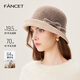 凡飾（FANCET）帽子女秋冬英倫復古優(yōu)雅禮帽羊毛保暖卷邊盆帽洋氣蝴蝶結漁夫帽