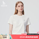 HAZZYS哈吉斯女裝 2025夏季新款女士多色圓領(lǐng)休閑短袖T恤女ASTSE0CBE51 米黃色OW M (160/84A 38)