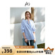 H's密條紋襯衫女25春夏款高級設(shè)計感挺括撞色領(lǐng)通勤襯衣 藍白條紋 S