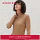 愛(ài)慕（Aimer）打底上衣彈幕衣抗靜電Celwarm 女士小堆領(lǐng)上衣AM725501 溫柔奶咖 S (160)