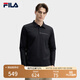 FILA 斐樂官方男子針織長袖POLO衫2025春季新款商務(wù)休閑基礎(chǔ)上衣 正黑色-BK 2XL 185/104A/XXL