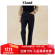 ELAND【活性染牛仔】衣戀牛仔褲女純棉九分錐形通勤褲25秋新款 深牛仔色(57)D/Indigo M