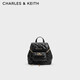 CHARLES&KEITH菱格大容量柔軟多用雙肩包女包新款生日禮物CK2-60151400