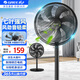 格力（GREE）家用臥室臺地兩用七葉大風(fēng)量落地電風(fēng)扇 客廳立式搖頭轉頁(yè)扇對流循環(huán)換氣扇機械式電扇 FD-35X65h7(升級加大款-黑色)