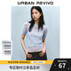 UR2025春季新款女裝溫柔氣質(zhì)清透薄紗碎花短袖T恤UYU450026 粉藍印花 (不含內搭) S