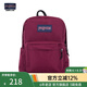 JANSPORT杰斯伯書(shū)包輕便雙肩包男女旅行包簡(jiǎn)約背包電腦包學(xué)生校園 4QUT04S深紫酒紅-側(cè)邊袋