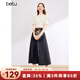 百圖betu女裝春夏新款襯衫優(yōu)雅國潮短袖襯衫新中式小衫女2403T52 淺杏色 L