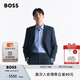 BOSS博斯【七夕節(jié)禮物】【100%羊毛】男士25年春款微圖案羊毛西裝套裝 425-深藍色 L