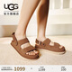 UGG夏季新款女士時尚舒適厚底露趾休閑涼鞋1167399CHE|栗色 39
