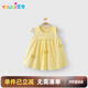 優(yōu)奇嬰兒衣服女寶寶夏季薄款無(wú)袖連衣裙女童韓版純色公主裙可愛(ài)背心裙