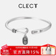 Clect喜樂(lè )999足銀手鐲女國風(fēng)中式手鐲子磨砂開(kāi)口設計首飾生日禮物女友