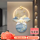 山水顏現代輕奢玄關(guān)裝飾畫(huà)入戶(hù)led壁燈山水畫(huà)日照金山客廳走廊盡頭掛畫(huà) 金山綠水G 60*80cm/燈畫(huà)(插電遙控器款）