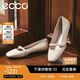 愛(ài)步（ECCO）夏季芭蕾舞鞋方頭羊皮淺口單鞋 舞悅234303 石灰色38