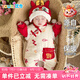優(yōu)奇滿月寶寶衣服秋冬季嬰兒過年喜慶拜年連體衣保暖加厚百天周歲禮服