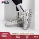 FILA 斐樂女鞋七夕送可頌面包鞋復(fù)古老爹鞋2024冬季新款厚底鞋運動鞋 微白/銀器灰-WA 38