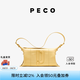 PECO929枕頭包單肩真皮通勤斜挎大容量質感通勤包七夕情人節(jié)七夕禮物 蛋黃色頭層樹皮皺牛皮 現(xiàn)貨