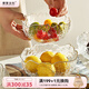 摩登主婦 北歐式ins風(fēng)玻璃碗大號(hào)家用餐具水果盤沙拉碗甜品小碗 【推薦】透明描金碗3個(gè)裝